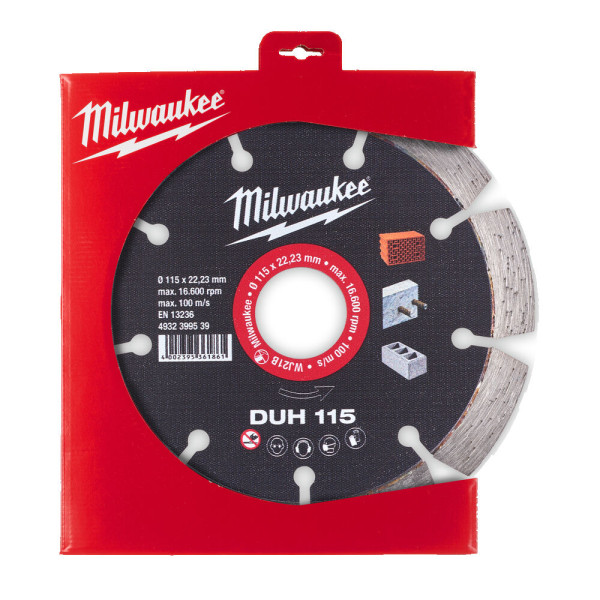 Диск алмазний MILWAUKEE DUH 115, діаметр 115мм (залізобетон, цегла) Диск алмазний MILWAUKEE DUH 115, діаметр 115мм (залізобетон, цегла)