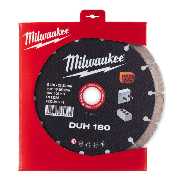 Диск алмазний MILWAUKEE DUH 180, діаметр 180мм (залізобетон, цегла) Диск алмазний MILWAUKEE DUH 180, діаметр 180мм (залізобетон, цегла)