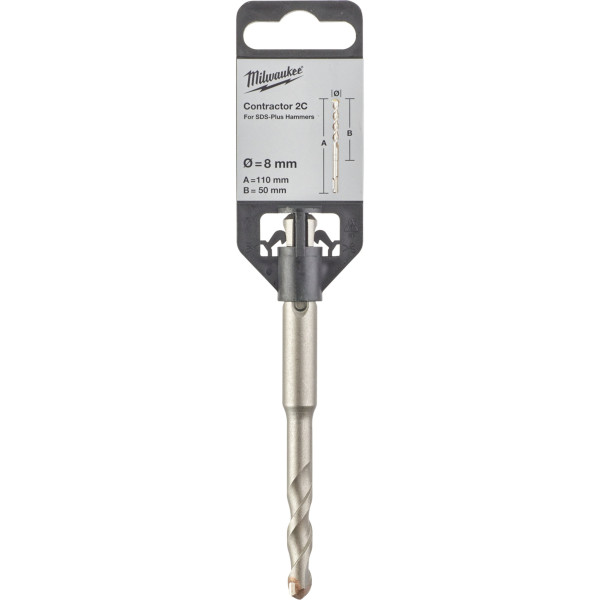 Бур SDS-PLUS Contractor MILWAUKEE діаметр 8x110х50мм Бур SDS-PLUS Contractor MILWAUKEE діаметр 8x110х50мм