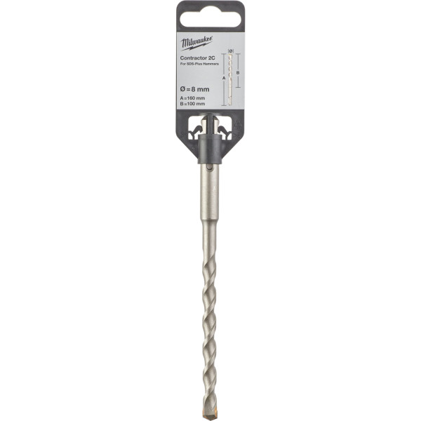Бур SDS-PLUS Contractor MILWAUKEE діаметр 8x160х100мм Бур SDS-PLUS Contractor MILWAUKEE діаметр 8x160х100мм