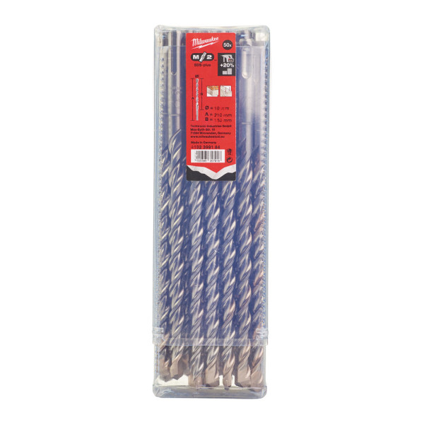 Бур SDS-PLUS M2 MILWAUKEE, діаметр 10,0х210х150мм, (50шт), пластикова коробка Бур SDS-PLUS M2 MILWAUKEE, діаметр 10,0х210х150мм, (50шт), пластикова коробка