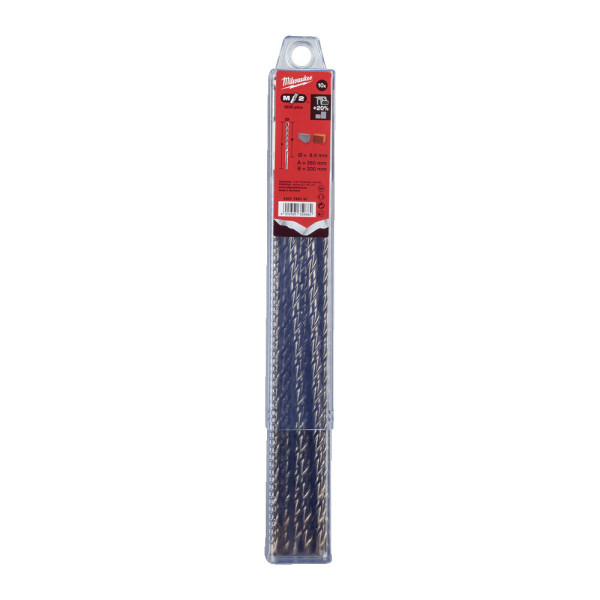 Бур SDS-PLUS M2 MILWAUKEE, діаметр 6,5х260х200мм, (10шт), пластикова коробка Бур SDS-PLUS M2 MILWAUKEE, діаметр 6,5х260х200мм, (10шт), пластикова коробка
