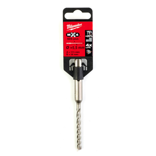 Бур SDS-PLUS MX4 MILWAUKEE, діаметр 5,5х115х50мм