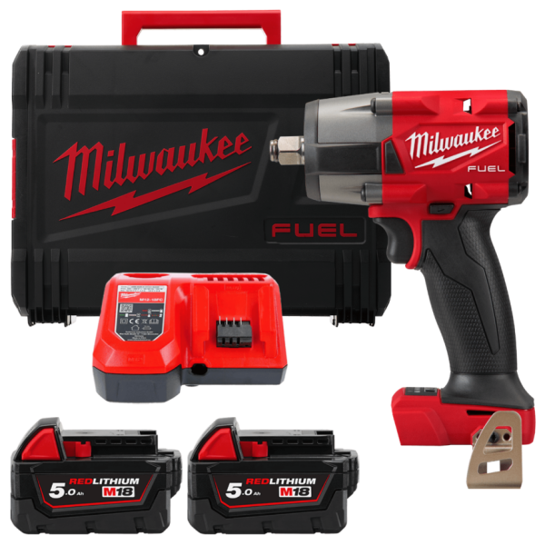 Гайковерт акумуляторний безщітковий MILWAUKEE 1/2" (881 Нм) M18 FMTIW2F12-502X, з фрикційним кільцем, (зарядний пристрій M12-18