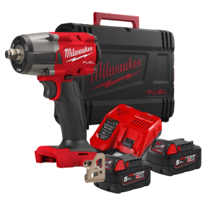 Гайковерт акумуляторний безщітковий MILWAUKEE 1/2" (881 Нм) M18 FMTIW2F12-502X, з фрикційним кільцем, (зарядний пристрій M12-18