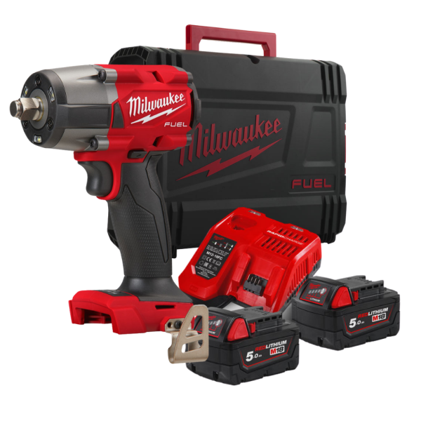 Гайковерт акумуляторний безщітковий MILWAUKEE 1/2" (881 Нм) M18 FMTIW2F12-502X, з фрикційним кільцем, (зарядний пристрій M12-18