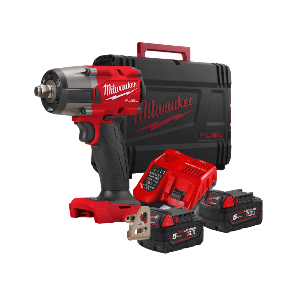 Гайковерт акумуляторний безщітковий MILWAUKEE 1/2" (881 Нм) M18 FMTIW2F12-502X, з фрикційним кільцем, (зарядний пристрій M12-18