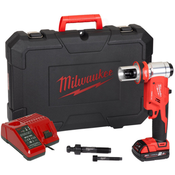 Пробійник гідравлічний для отворів акумуляторний FORCE LOGIC MILWAUKEE M18 HKP-201C (зарядний пристрій, 1 акумулятор М18 2Аг, ак Пробійник гідравлічний для отворів акумуляторний FORCE LOGIC MILWAUKEE M18 HKP-201C (зарядний пристрій, 1 акумулятор М18 2Аг, ак
