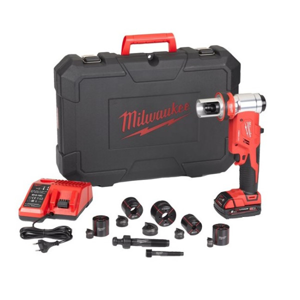 Пробійник гідравлічний для отворів акумуляторний FORCE LOGIC MILWAUKEE M18 HKP-201CA (зарядний пристрій М12-18 С, 1 акумулятор М