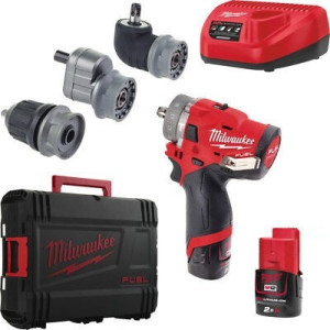 Дриль-шуруповерт з ударом акумуляторний безщітковий MILWAUKEE, M12 FPDXKIT-202X, 37Нм (зарядний пристрій С12 С, 2 акумулятори М1