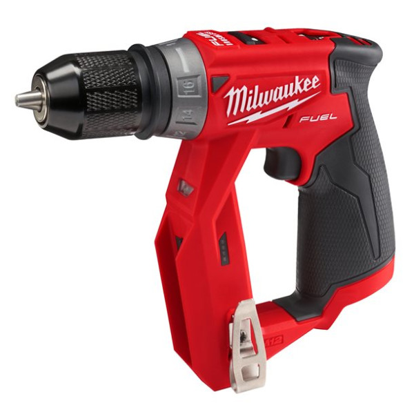 Дриль-шуруповерт акумуляторний безщітковий MILWAUKEE, M12 FDDX-0, 34Нм (каркас без насадок, кліпса для ременя)