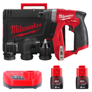 Дриль-шуруповерт акумуляторний безщітковий MILWAUKEE, M12 FDDXKIT-202X, 34Нм (зарядний пристрій С12 С, 2 акумулятор М12 В2 2Аг,