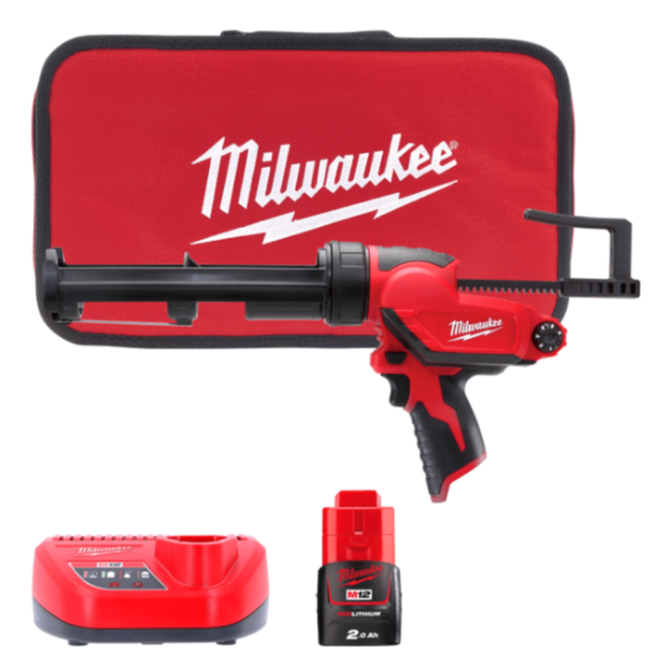 Пістолет для герметиків акумуляторний MILWAUKEE, M12 PCG/310C-201B, 310мл (зарядний пристрій С12 С, 1 акумулятор М12 В2 2Аг, пла Пістолет для герметиків акумуляторний MILWAUKEE, M12 PCG/310C-201B, 310мл (зарядний пристрій С12 С, 1 акумулятор М12 В2 2Аг, пла