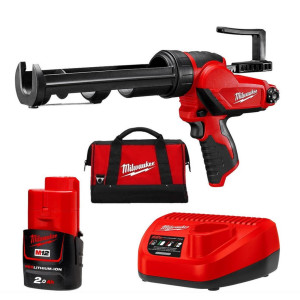 Пістолет для герметиків акумуляторний MILWAUKEE, M12 PCG/310C-201B, 310мл (зарядний пристрій С12 С, 1 акумулятор М12 В2 2Аг, пла