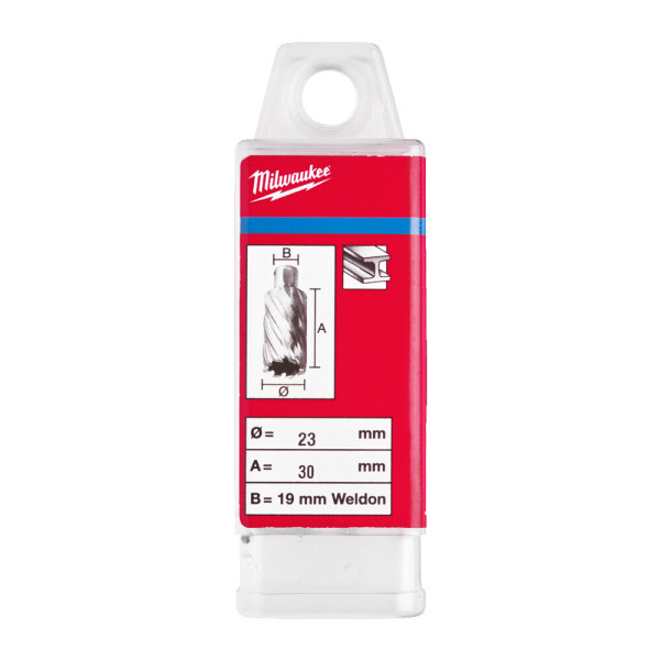Кільцева фреза по металу MILWAUKEE, HSS (WELDON), діаметр 23x30мм