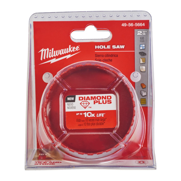 Коронка алмазна Diamond Plus MILWAUKEE, діаметр 68мм (5/8''х18) (свердління з водою) (заміна на 4932500120) Коронка алмазна Diamond Plus MILWAUKEE, діаметр 68мм (5/8''х18) (свердління з водою) (заміна на 4932500120)