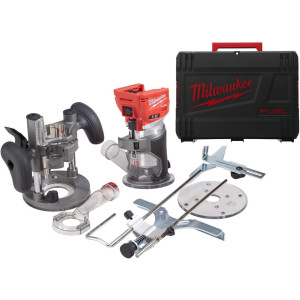 Фрезер кромкувальний акумулятрний MILWAUKEE, M18 FTR8-0X, цанга 6/8мм (насадки для відалення пилу 2шт, накладка 146мм, цанга 1х6