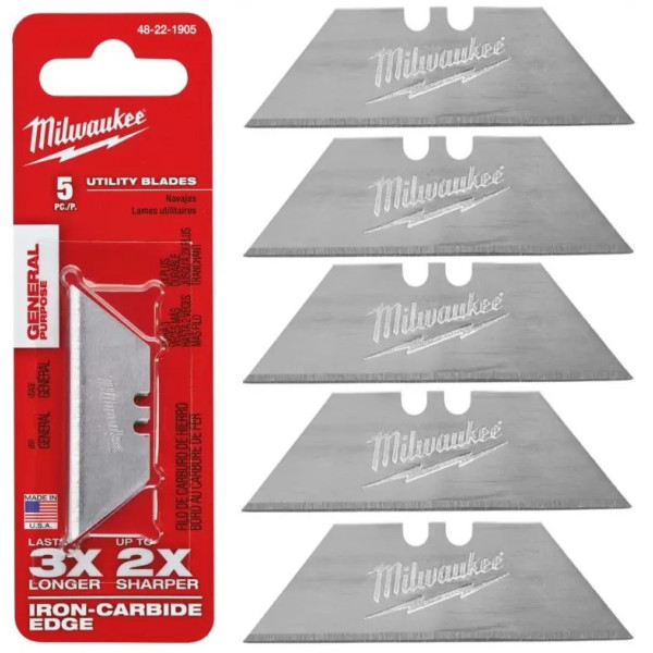 Леза змінні трапецієподібні універсальні MILWAUKEE, (5шт) Леза змінні трапецієподібні універсальні MILWAUKEE, (5шт)
