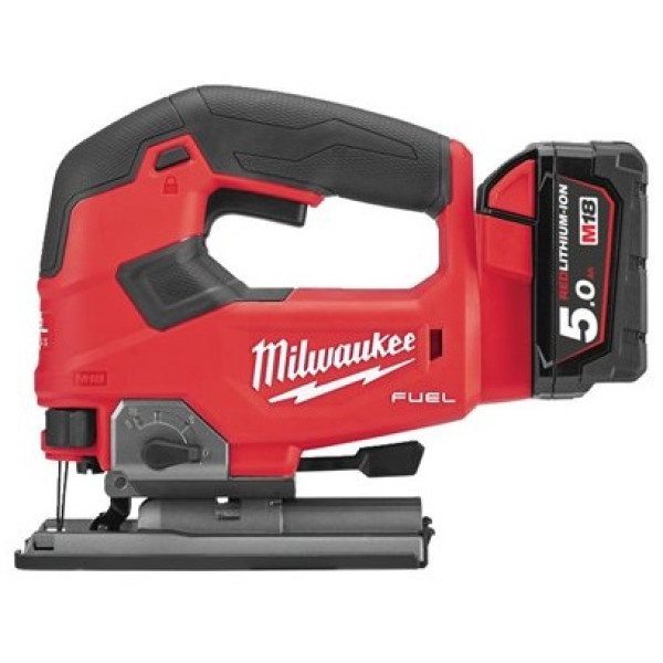 Лобзик акумуляторний MILWAUKEE, M18 FJS-502X (зарядний пристрій M12-18 FC, 2 акумулятори М18 В5 5Аг, аксесуари, HDкейс)
