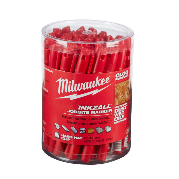 Маркер для будмайданчика InkZAll MILWAUKEE, тонкий, червоний (48223170)