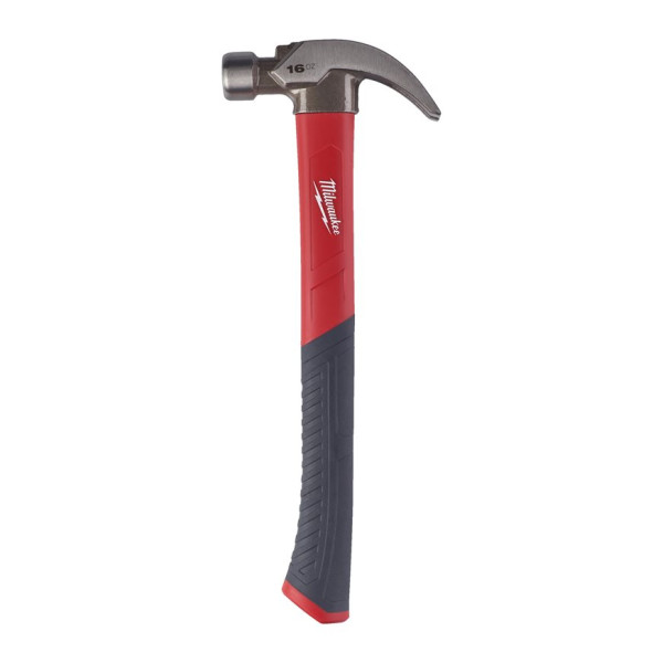 Молоток з закругленим цвяходером і рукояткою зі скловолокна Fiberglass MILWAUKEE, 450гр Молоток з закругленим цвяходером і рукояткою зі скловолокна Fiberglass MILWAUKEE, 450гр
