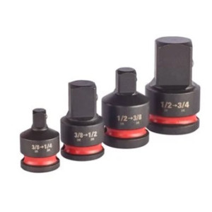 Набір перехідників ударних ShW 3/8"-1/4"; 3/8"-1/2"; 1/2"-3/8"; 1/2"-3/4" MILWAUKEE, (4шт)