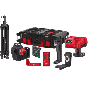 Нівелір лазерний 3D акумуляторний MILWAUKEE, M12 3PLKIT-401P (360 градусів, зелений промінь)