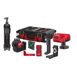 Нівелір лазерний 3D акумуляторний MILWAUKEE, M12 3PLKIT-401P (360 градусів, зелений промінь)