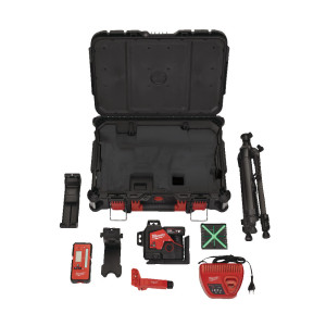 Нівелір лазерний 3D акумуляторний MILWAUKEE, M12 3PLKIT-401P (360 градусів, зелений промінь)