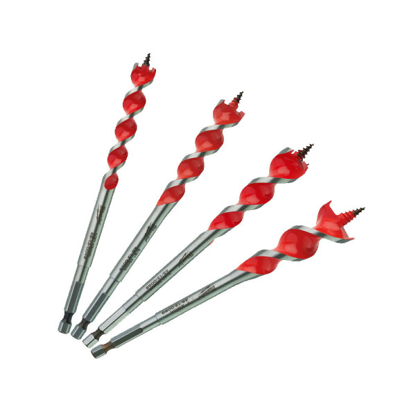 Набір свердл по дереву Speed Feed 1/4'' Hex MILWAUKEE, (діаметри 13/16/20/25мм) (4шт) Набір свердл по дереву Speed Feed 1/4'' Hex MILWAUKEE, (діаметри 13/16/20/25мм) (4шт)