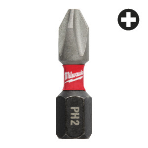 Біта SHOCKWAVE MILWAUKEE, PH2, 25мм, (25шт), пластикова коробка