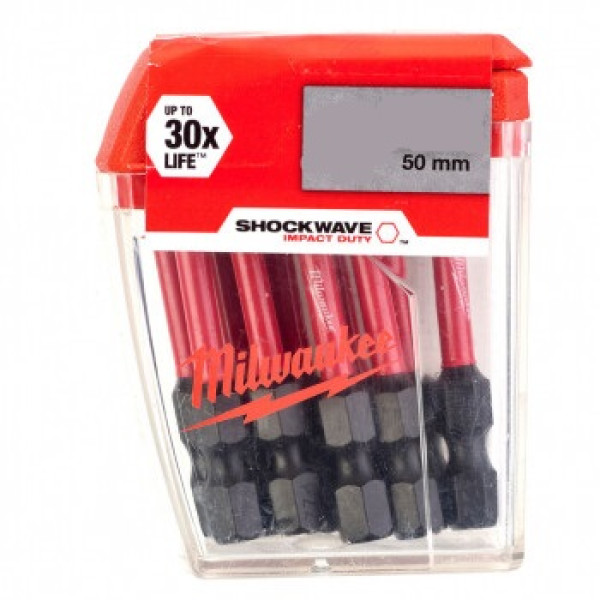 Біта SHOCKWAVE MILWAUKEE, PH2, 50мм, (10шт), пластикова коробка Біта SHOCKWAVE MILWAUKEE, PH2, 50мм, (10шт), пластикова коробка