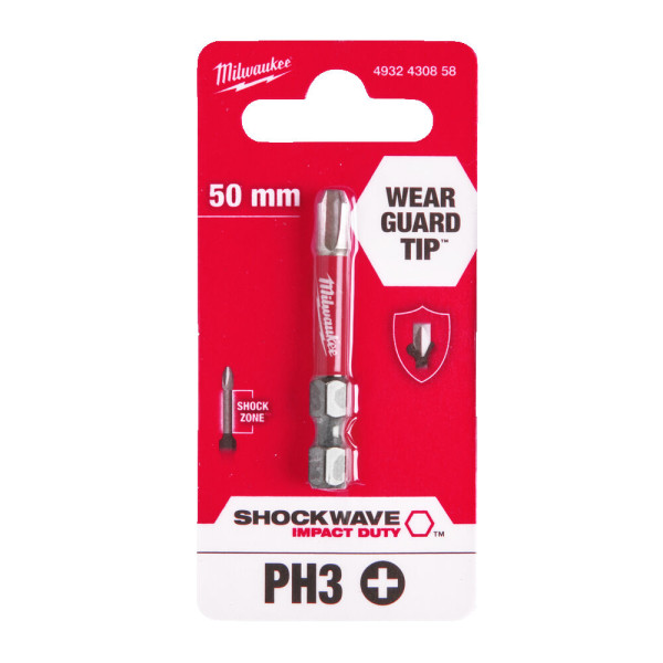 Біта SHOCKWAVE MILWAUKEE, PH3, 50мм Біта SHOCKWAVE MILWAUKEE, PH3, 50мм