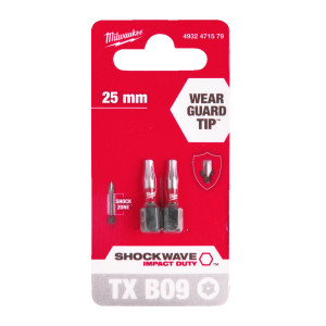 Біта SHOCKWAVE MILWAUKEE, TX BO9, 25мм, (2шт) (заміна на 4932500371)