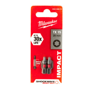Біта SHOCKWAVE MILWAUKEE, TX15, 25мм, (2шт) (заміна на 4932500362)