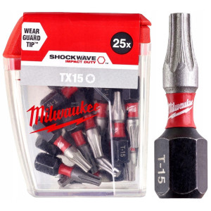 Біта SHOCKWAVE MILWAUKEE, TX15, 25мм, (25шт), плас...