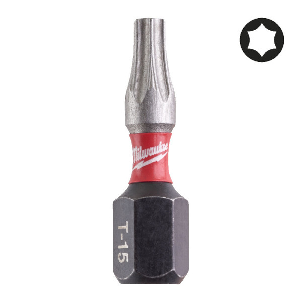 Біта SHOCKWAVE MILWAUKEE, TX15, 25мм, (25шт), пластикова коробка