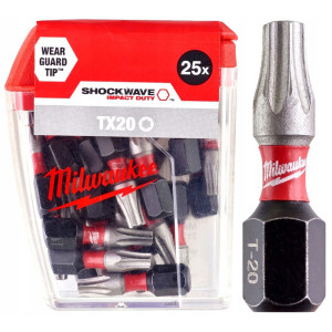 Біта SHOCKWAVE MILWAUKEE, TX20, 25мм, (25шт), плас...