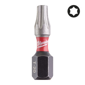 Біта SHOCKWAVE MILWAUKEE, TX20, 25мм, (25шт), пластикова коробка