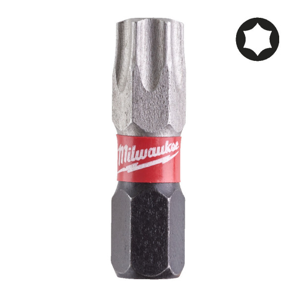 Біта SHOCKWAVE MILWAUKEE, TX40, 25мм, (25шт), пластикова коробка