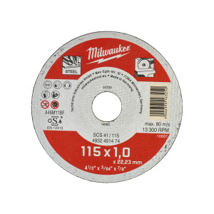 Диск відрізний по металу MILWAUKEE, SCS 41/115х3 PRO+, діаметр 115мм, (200шт)