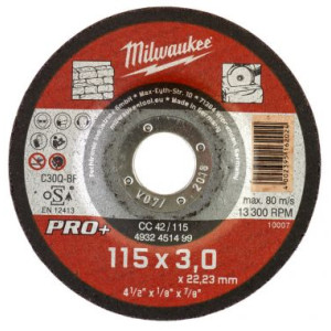 Диск відрізний по каменю MILWAUKEE, CC 42/115х3 PR...