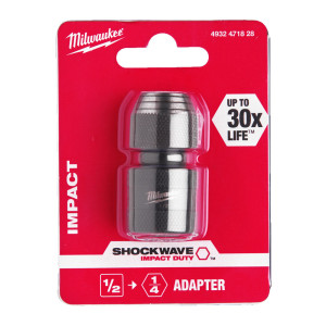 Перехідник ударний ShW MILWAUKEE, з квадрата 1/2'' на 1/4'' Hex