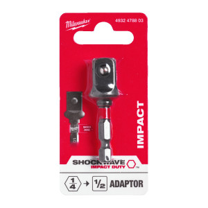 Перехідник ударний ShW MILWAUKEE, з 1/4'' Hex на 1/2'' квадратний хвостовик