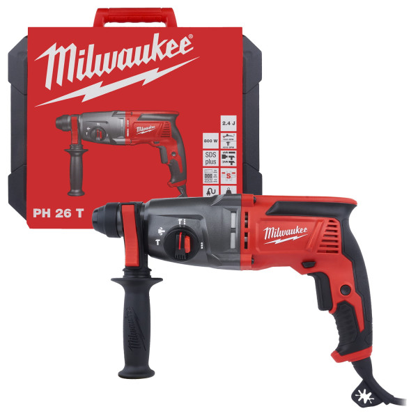 Перфоратор SDS-PLUS MILWAUKEE, PH 26 T, 800Вт, 2,4Дж (3 режими) (бічна рукоять, обмежувач глибини, кейс) Перфоратор SDS-PLUS MILWAUKEE, PH 26 T, 800Вт, 2,4Дж (3 режими) (бічна рукоять, обмежувач глибини, кейс)