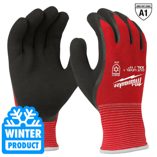 Рукавиці робочі зимові MILWAUKEE, з опором порізам 1/A рівня, розмір 11/XXL