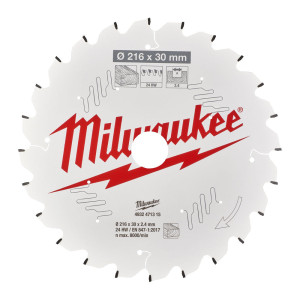 Диск пиляльний по дереву для торцювальних пил PFTE MILWAUKEE, діаметр 216х30х2,4мм, 24 зуб.