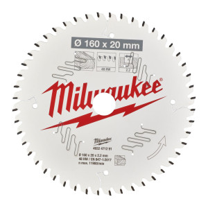 Диск пиляльний по дереву PFTE MILWAUKEE, діаметр 160х20х2,2мм, 48 зуб.