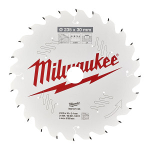Диск пиляльний по дереву PFTE MILWAUKEE, діаметр 235х30х2,4мм, 24 зуб.
