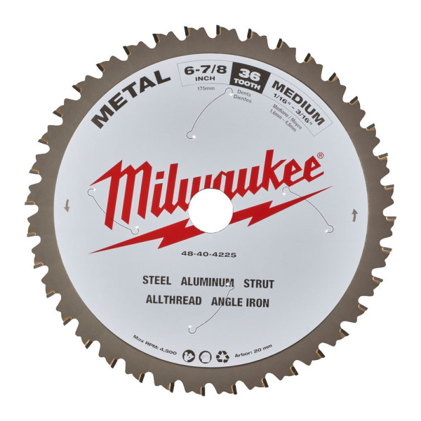 Диск пиляльний по металу PFTE MILWAUKEE, діаметр 174х20х1,6мм, 60 зуб. Диск пиляльний по металу PFTE MILWAUKEE, діаметр 174х20х1,6мм, 60 зуб.